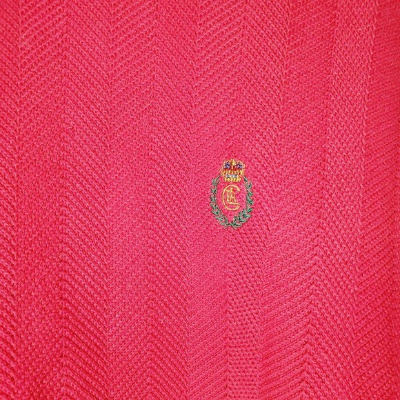 Chaps Ralph Lauren Vintage Hand Framed Red Knit Logo Pullover Sweater. Size‎ XL - Picture 2 of 6